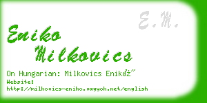 eniko milkovics business card